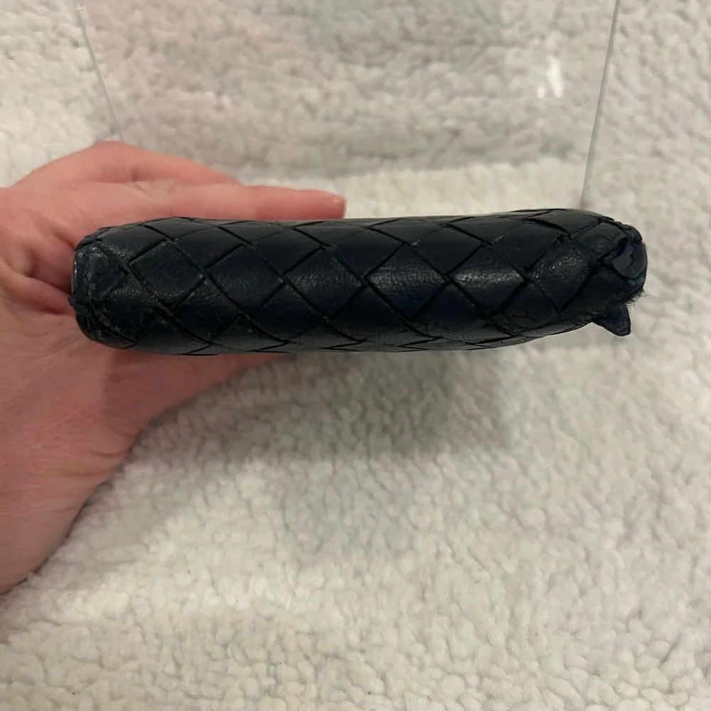 Bottega Veneta Woven Leather Wallet in Black